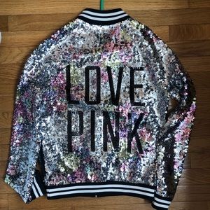 Victoria secret pink sequins jacket.